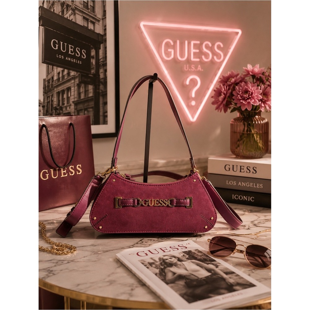 GUESS Womens New Convertible Shoulder Crossbody Burgundy SD731618